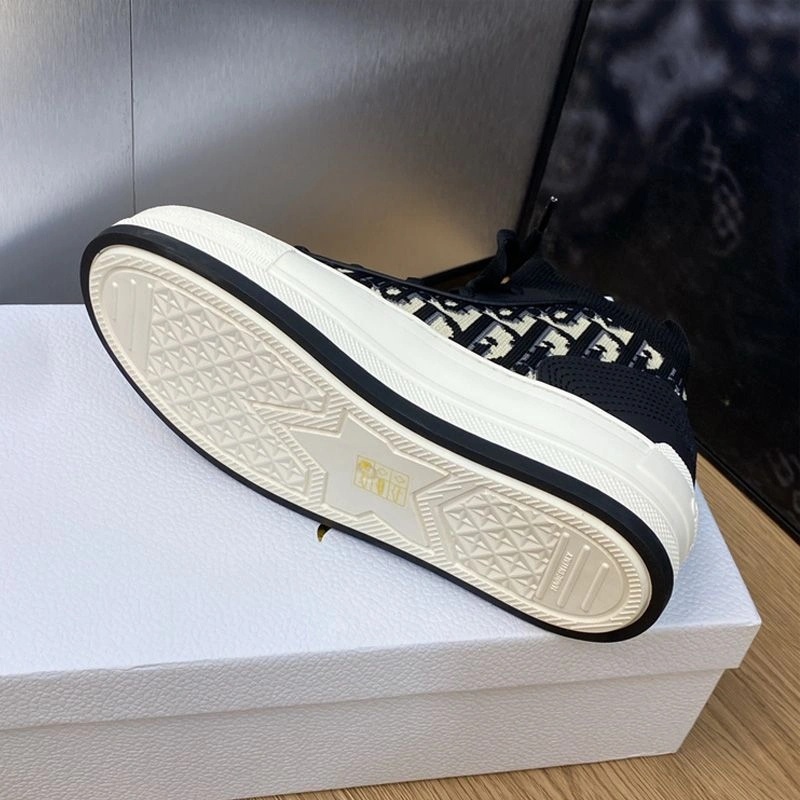 Walk'n'Dior Platform Sneakers Unisex Oblique Motif Technical Mesh and Calfskin Black - Image 4